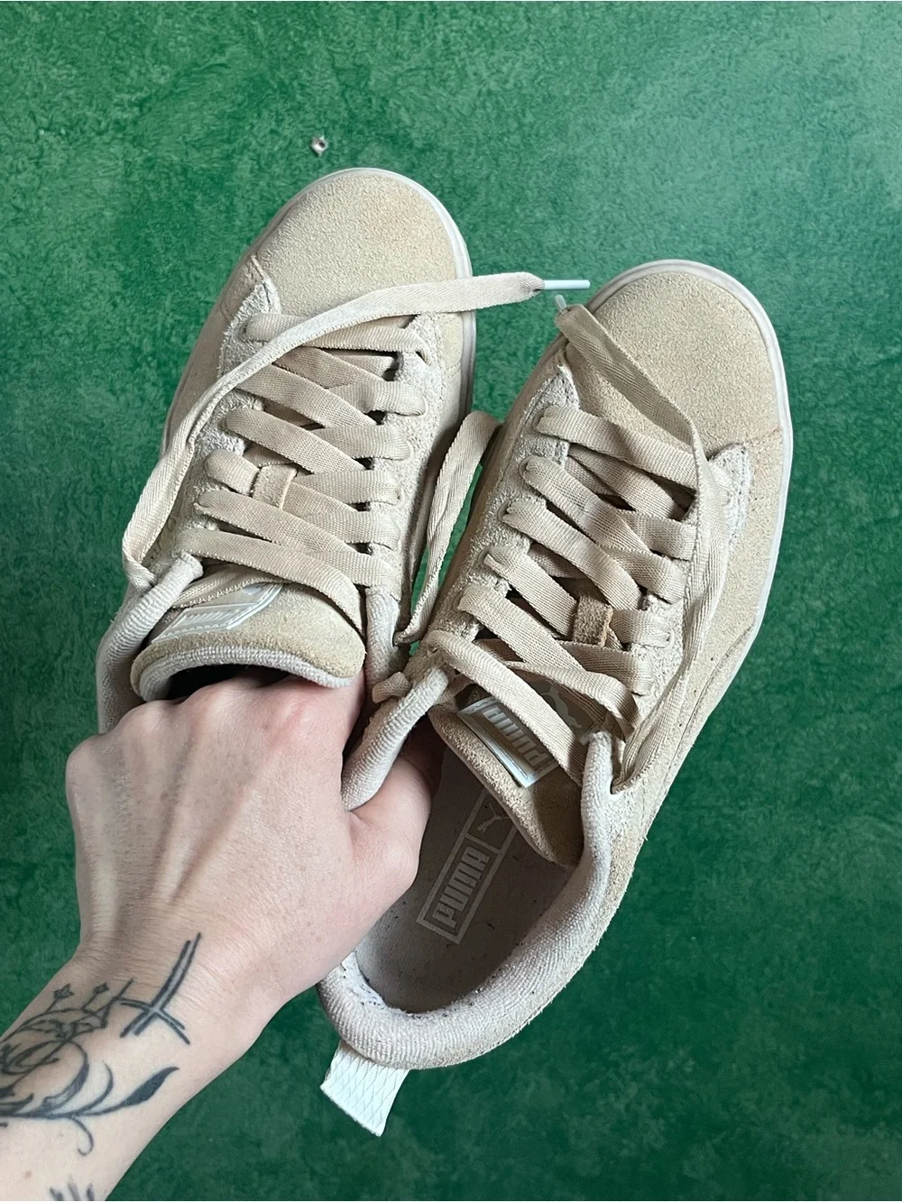 Puma Women's Suede Sneakers in Beige